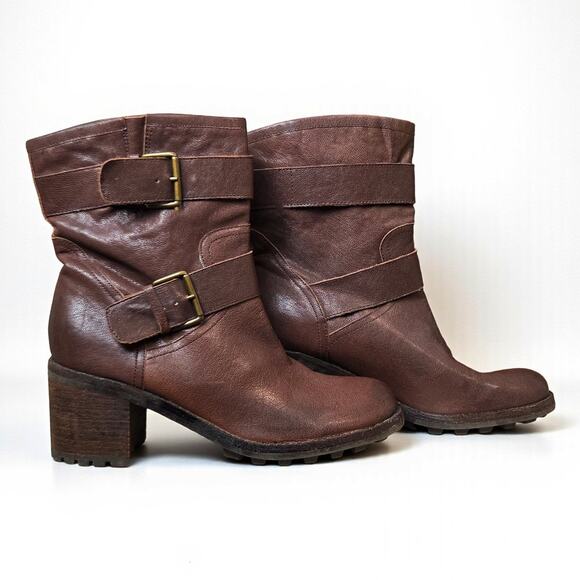 Stunning SAM EDELMAN Brown 100%  Leather Troy Boots Booties 11 - Picture 1 of 2